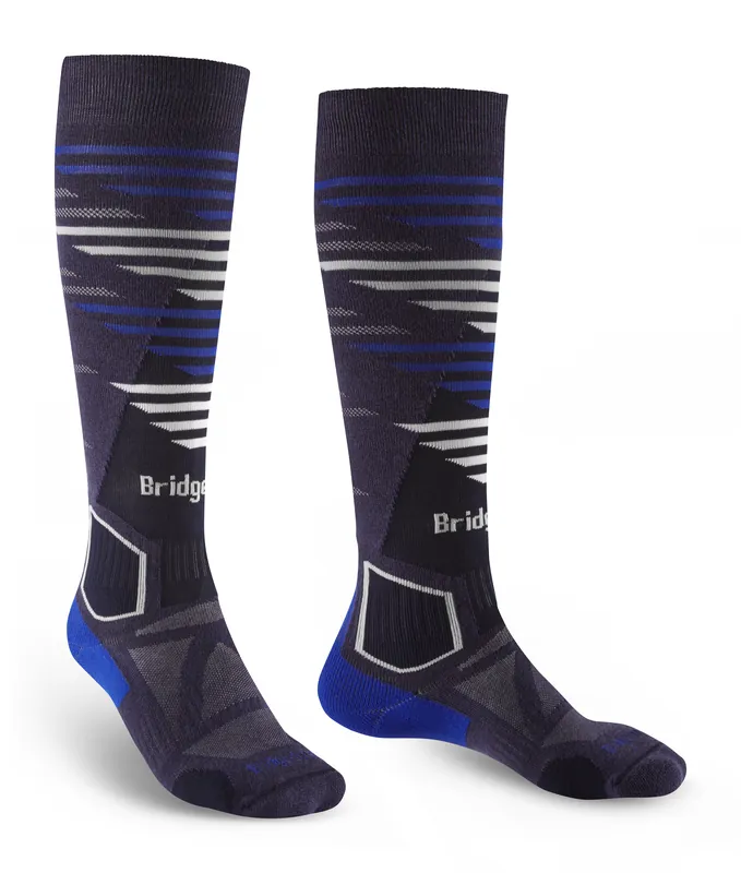 Bridgedale Ski LW - Pattern (Modrá) - Lyžařské ponožky Endorphin Republic Nejlepší Volba