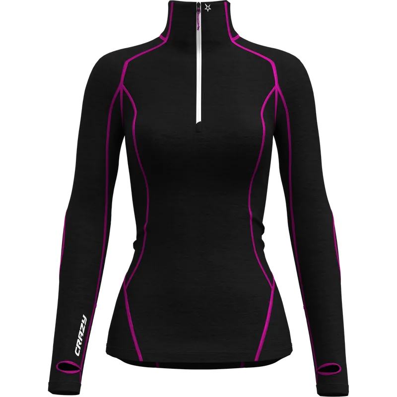 Must-Have Crazy Idea PULL ALLURE ZIP (Černá) - Dámská základní vrstva Endorphin Republic
