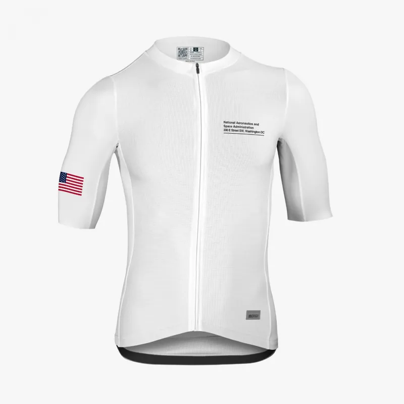 Nová Kolekce Cyklistický dres Scicon X Space Agency s krátkým rukávem (Bílá) - Pánský cyklistický dres Endorphin Republic