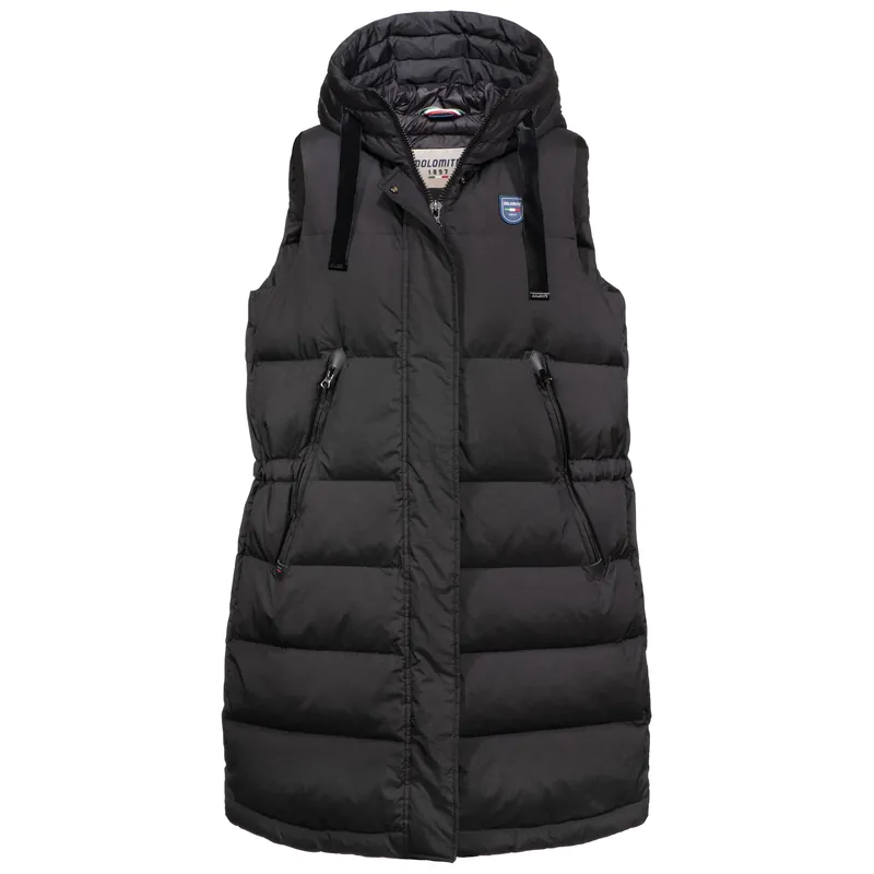Sleva Dolomite Vest Long 76 Fitzroy (Černá) - Dámská péřová dlouhá vesta Endorphin Republic