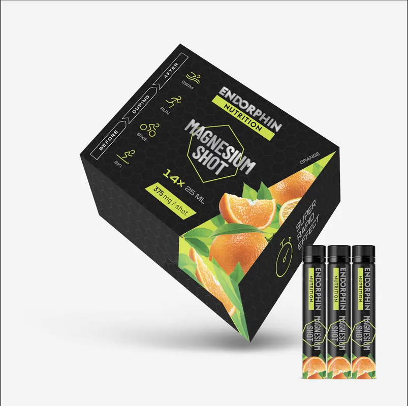 Magnesium Shot - Okamžitá prevence křečí Endorphin Nutrition - Regenerace Prevence proti křečím 14x25ml Příchuť pomeranč Endorphin Republic Top Prodej