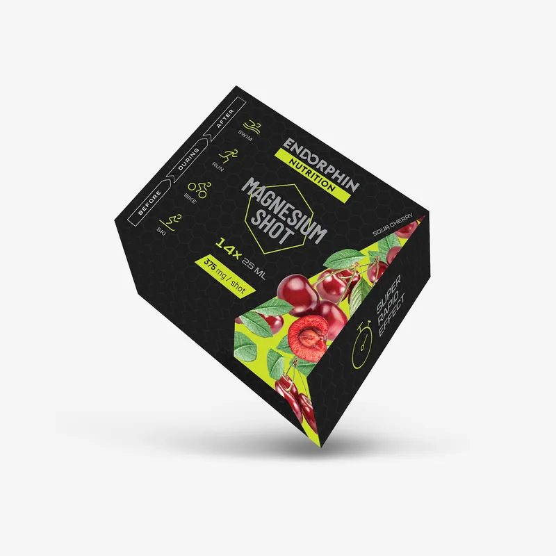 Magnesium Shot - Okamžitá prevence křečí Endorphin Nutrition - Regenerace Prevence proti křečím 14x25ml Příchuť višeň Endorphin Republic Speciální Cena