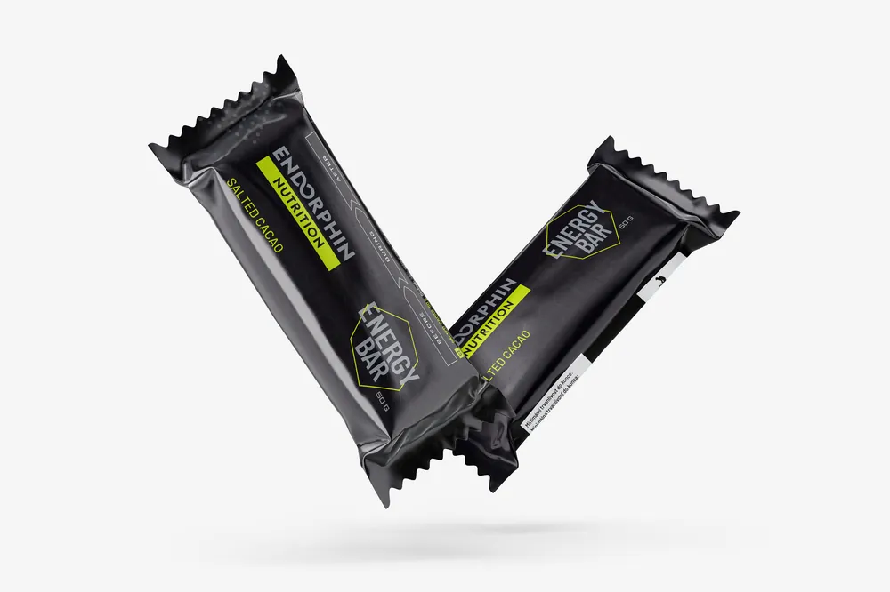 Autentický Energy Bar Slané kakao - Křupavá energetická tyčinka Endorphin Nutrition - Rýžovo - ovesná tyčinka slané kakao 50g Endorphin Republic