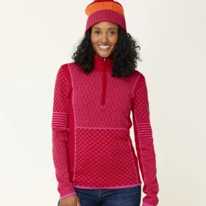 Krimson Klover Pow Zip Neck (Červená) - Dámská mikina Endorphin Republic Rychlé Dodání