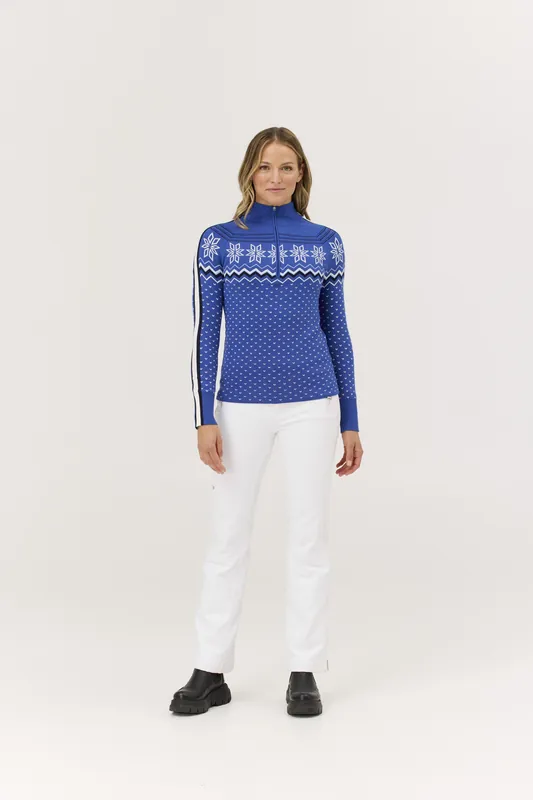 Vrácení Zdarma Krimson Klover Snowhut Zip Neck (Modrá) - Dámská mikina Endorphin Republic