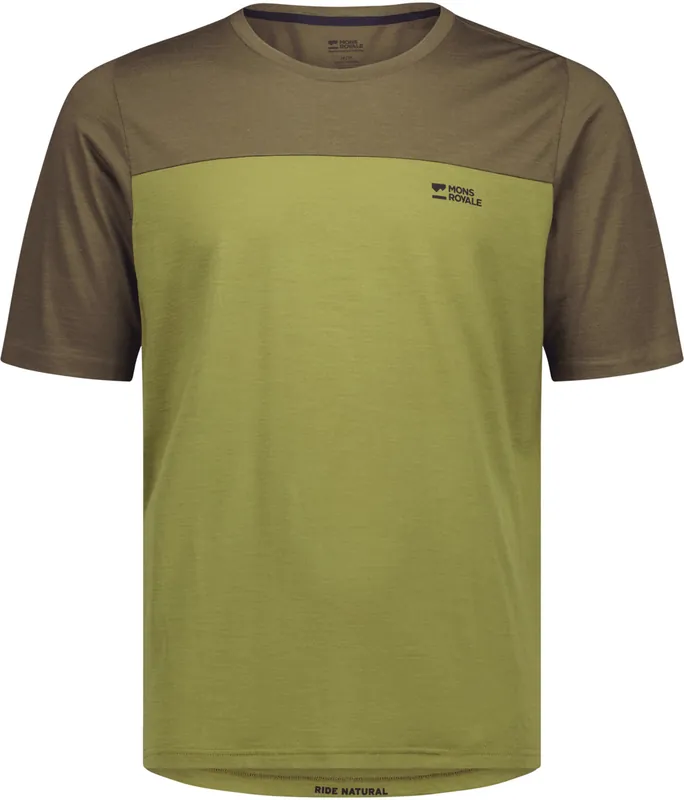 Mons Royale Diversion Merino Bike Jersey Short Sleeve (Olivová) - Pánské cyklistické triko Endorphin Republic Ihned K Objednání