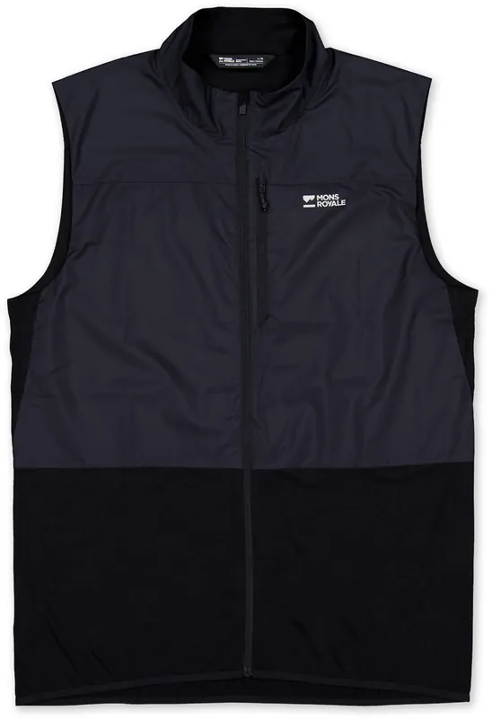 Mons Royale Diversion Merino Wind Vest (Černá) - Pánská cyklistická vesta Endorphin Republic Sleva