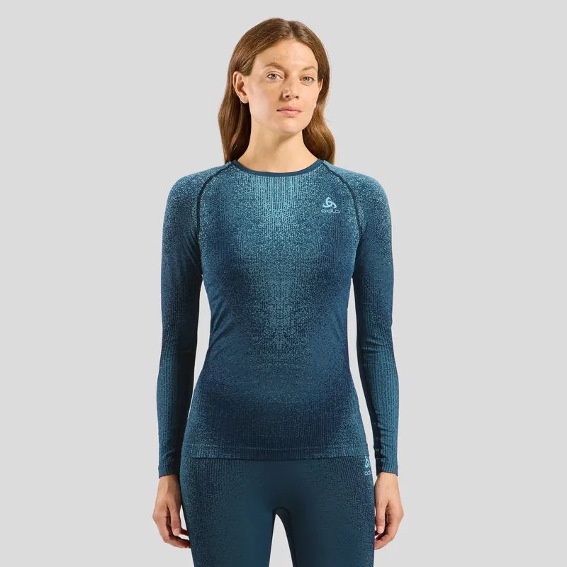 Dokud Zásoby Vydrží Odlo BL TOP crew neck l/s PERFORMANCE WARM BLACKCOMB (Modrá) - Dámské termo prádlo Endorphin Republic