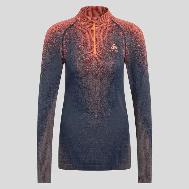 Cenový Hit Odlo BL TOP turtle neck l/s half zip PERFORMANCE WARM BLACKCOMB (Purpurová) - Dámské termo prádlo Endorphin Republic