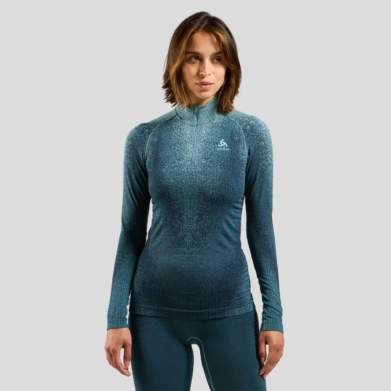 Kup Teď Odlo BL TOP turtle neck l/s half zip PERFORMANCE WARM BLACKCOMB (Modrá) - Dámské termo prádlo Endorphin Republic