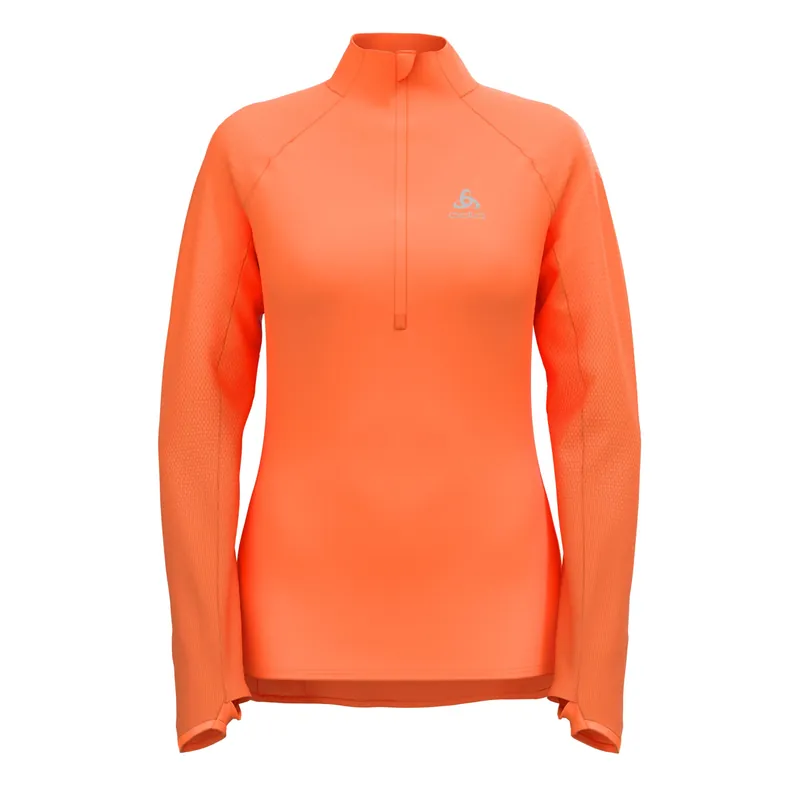 Nakupujte Hned Odlo Mid layer 1/2 zip ZEROWEIGHT (Světle oranžová) - Dámská mikina s 1/2 zipem Endorphin Republic