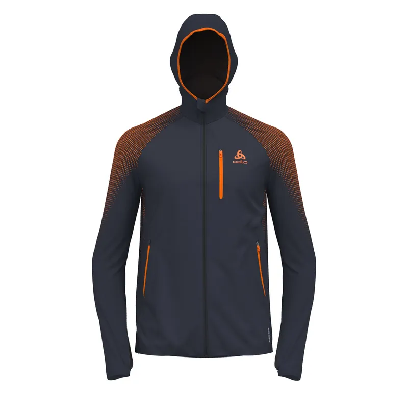 Novinka Odlo Mid layer full zip X-ALP PK WINDPROOF (Modrá) - Pánská mikina Endorphin Republic