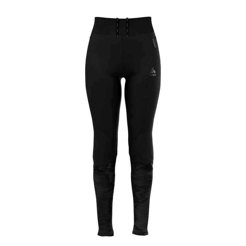 Odlo ZEROWEIGHT WARM REFLECTIVE (Černá) - Dámské zimní běžecké kalhoty Endorphin Republic Finální Výprodej