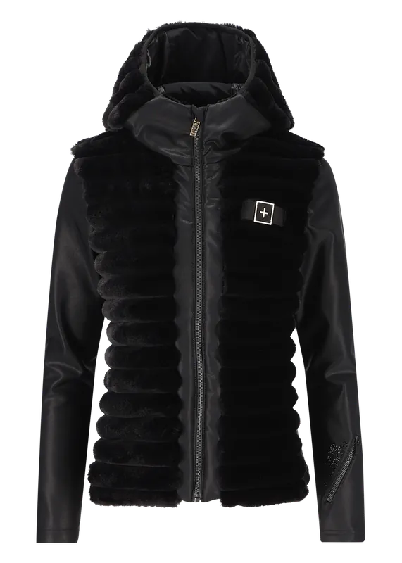 Víkendová Akce OneMore 451 - ECO-PADDED SOFTSHELL HOODY JACKET-FREEZE (Černá) - Dámská bunda Endorphin Republic
