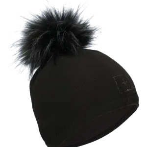 Finální Výprodej OneMore 601 - BEANIE WITH ECO-FUR (Černá) - Dámská čepice Endorphin Republic