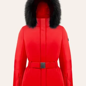 Finální Výprodej Poivre Blanc EMILY-WO STRETCH SKI JACKET (Červená) - Dámská lyžařská bunda s kožešinou Endorphin Republic