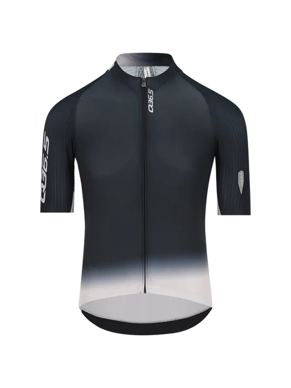 Zlevněný Q36.5 Gregarius Pro Collar Fade Signature Jersey (Černá) - Pánský cyklistický dres Endorphin Republic