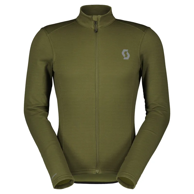 Scott Gravel Warm Merino LS (Olivová) - Pánská cyklistická bunda Endorphin Republic Sleva