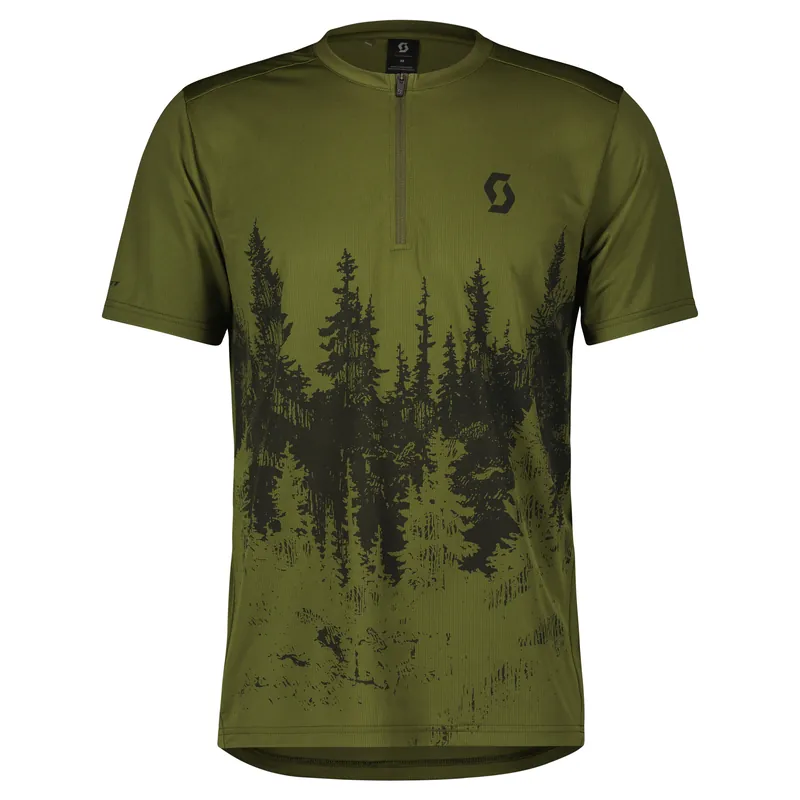 Scott Trail Flow Zip SS (Zelená) - Pánský cyklistický dres Endorphin Republic Autentický