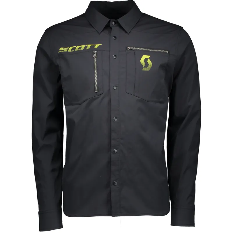 Scott Button Shirt Factory Team (Černá) - Sportovní košile s dlouhým rukávem Endorphin Republic Vrácení Zdarma