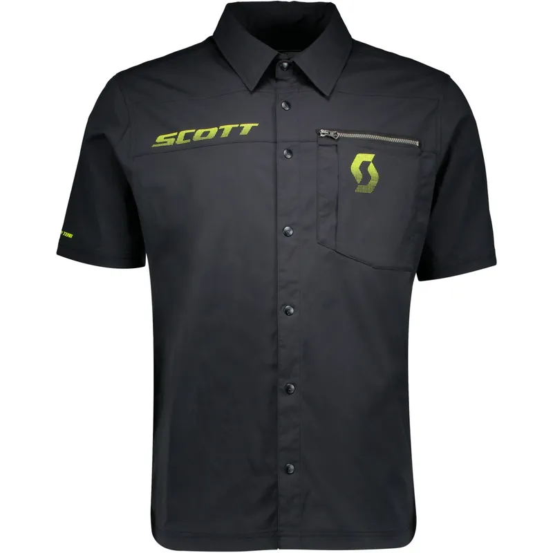 Scott Button Shirt Factory Team (Černá) - Sportovní košile s krátkým rukávem Endorphin Republic Originální