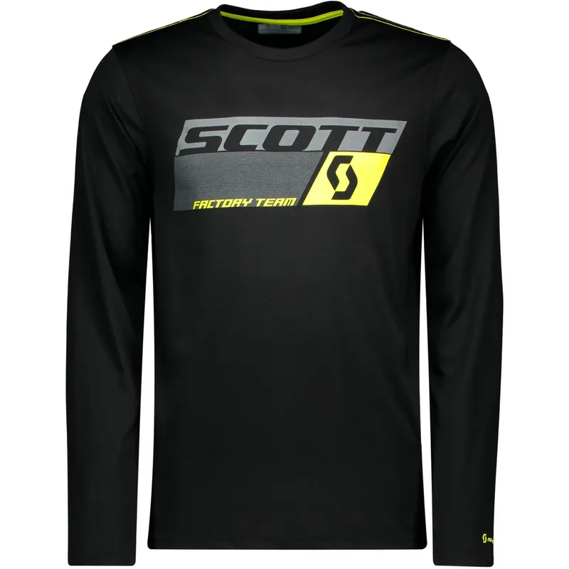 Scott Shirt Dri Factory Team (Černá) - Sportovní tričko s dlouhým rukávem Endorphin Republic Vysoce Kvalitní