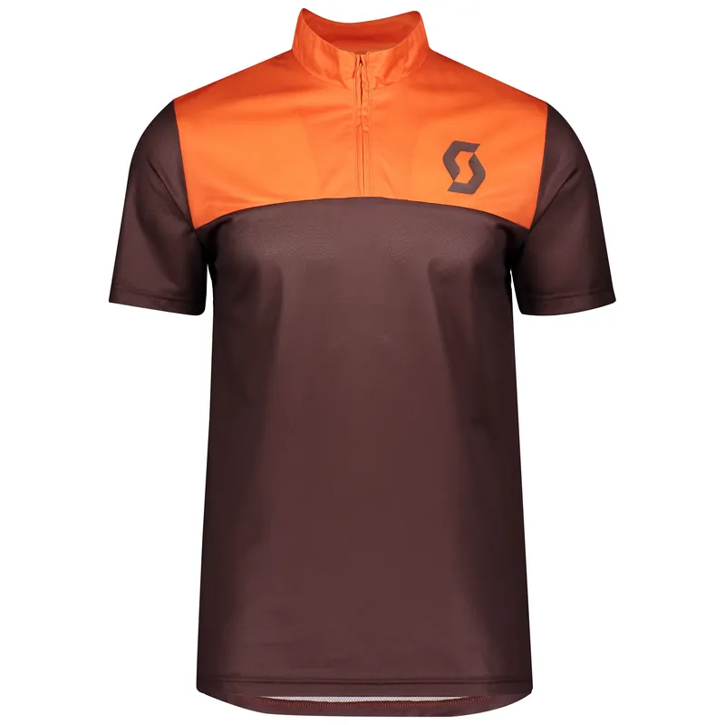 Sleva SCOTT Trail Flow Zip (Tmavě červená) - Pánský cyklistický dres Endorphin Republic