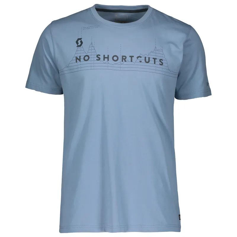 Autentický Scott Tee 10 No Shortcuts (Modrá) - Triko s krátkým rukávem Endorphin Republic