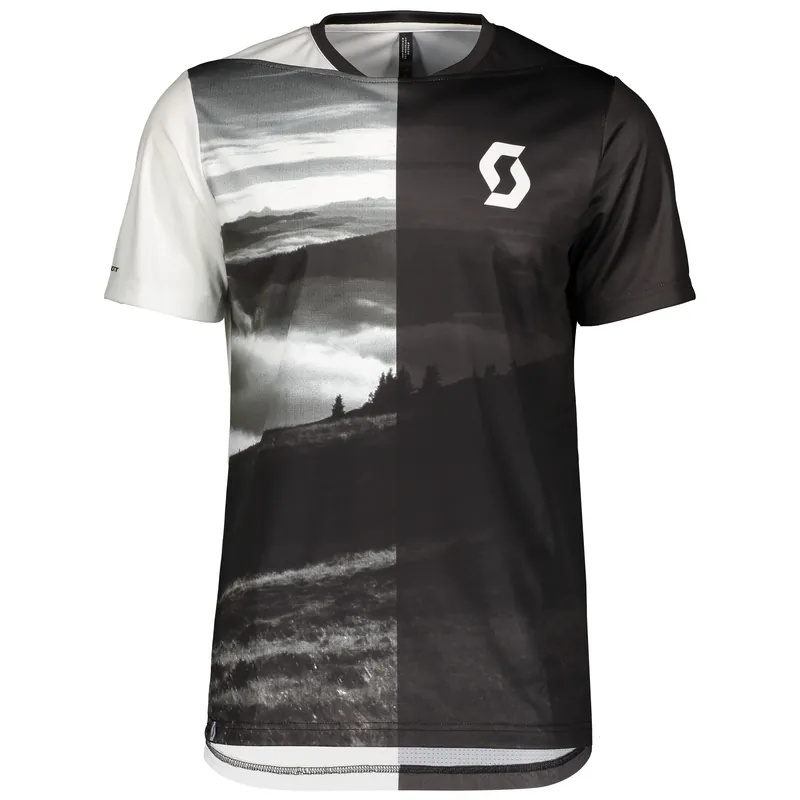 Nejprodávanější SCOTT Shirt M‘s Trail Flow s/sl (Bílá) - Pánské cyklistické triko s krátkým rukávem Endorphin Republic