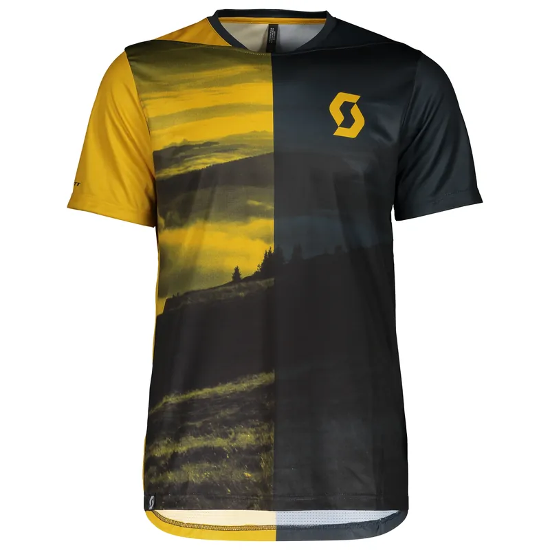SCOTT Shirt M‘s Trail Flow s/sl (Oranžová) - Pánské cyklistické triko s krátkým rukávem Endorphin Republic Výprodej