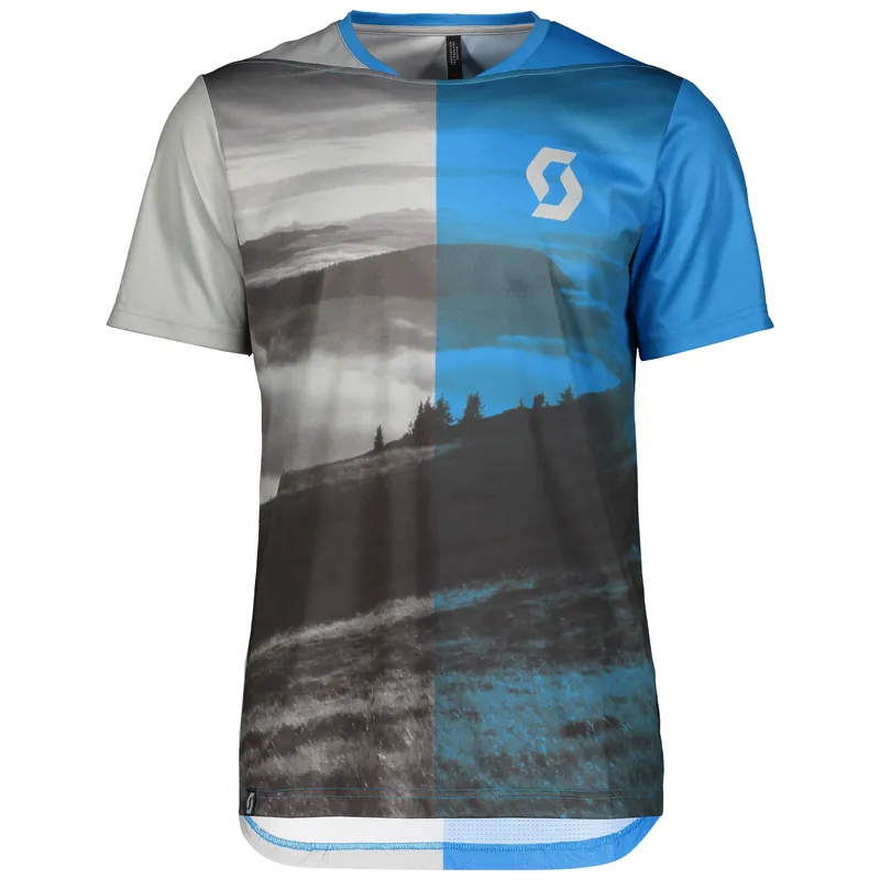 Nízká Cena SCOTT Shirt M‘s Trail Flow s/sl (Šedá) - Pánské cyklistické triko s krátkým rukávem Endorphin Republic