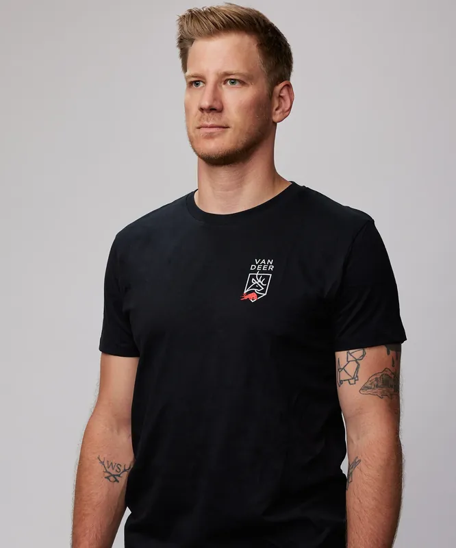 VAN DEER Logo Shirt (Černá) - Tričko s logem Endorphin Republic Zlevněný