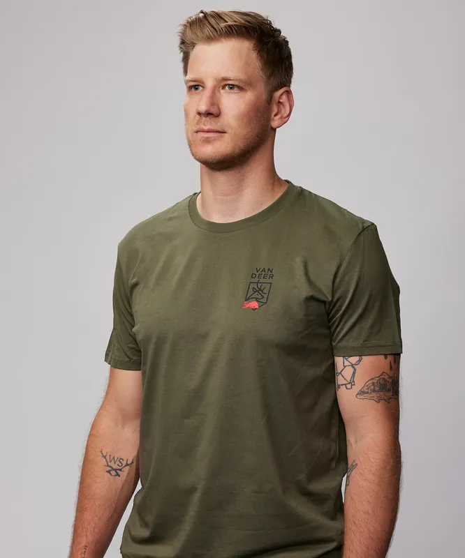 VAN DEER Logo Shirt (Zelená) - Tričko s logem Endorphin Republic Top Prodej
