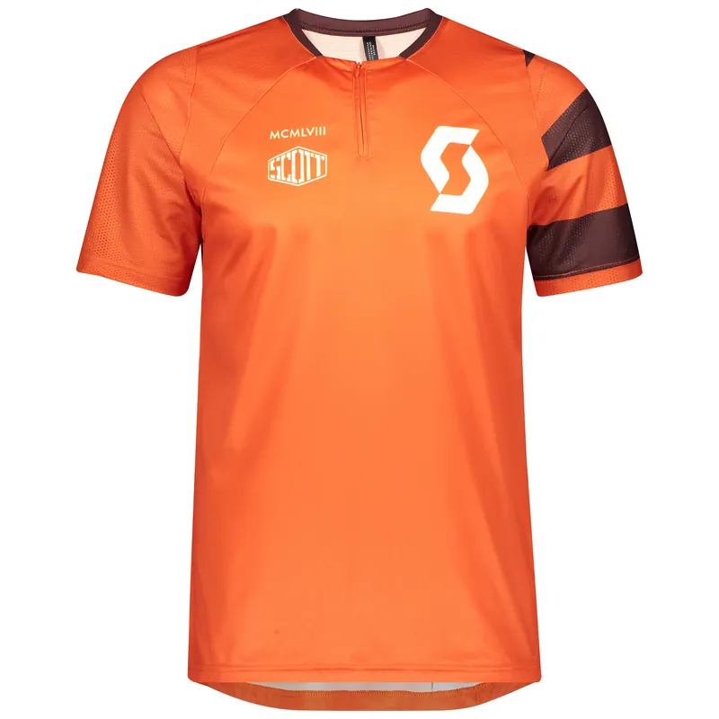 SCOTT Shirt M‘s Trail Vertic Zip s/sl (Oranžová) - Volný cyklistický dres se zipem Endorphin Republic Výprodej