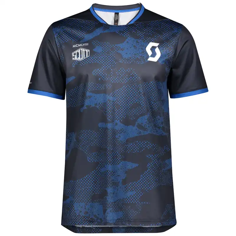 SCOTT Shirt M‘s Trail Flow s/sl (Modrá) - Pánské cyklistické triko s krátkým rukávem Endorphin Republic Koupit Online