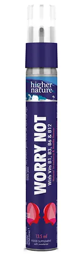 HIGHER NATURE Worry Not Spray - Ústní sprej na snížení úzkosti a stresu Endorphin Republic Jen Po Omezenou Doba