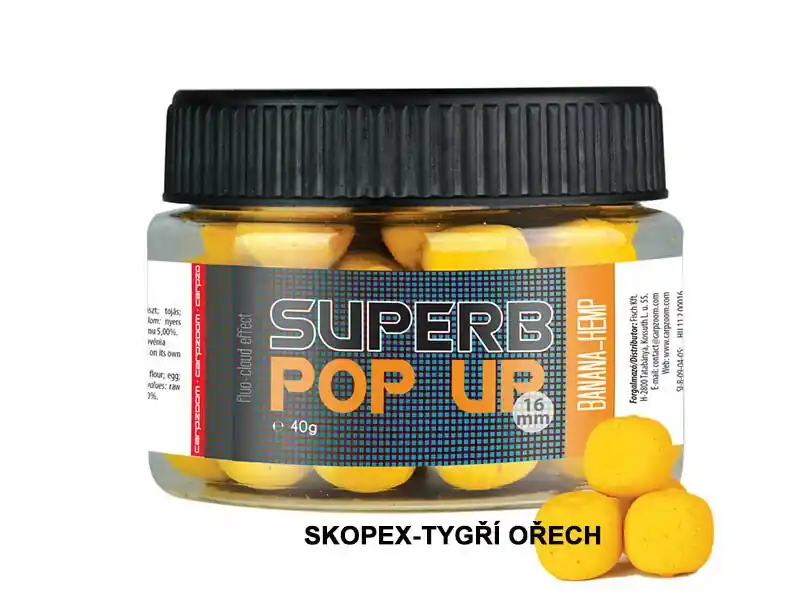 Nakupujte Hned Carp Zoom Superb Pop Ups - 40 g/16 mm/Skopex-Tygří ořech