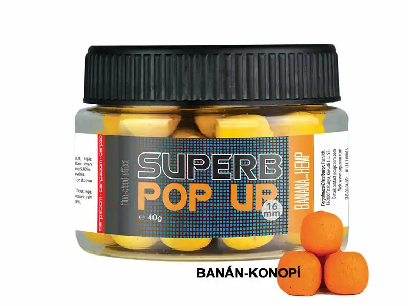 Expresní Doručení Carp Zoom Superb Pop Ups - 40 g/16 mm/Banán-Konopí