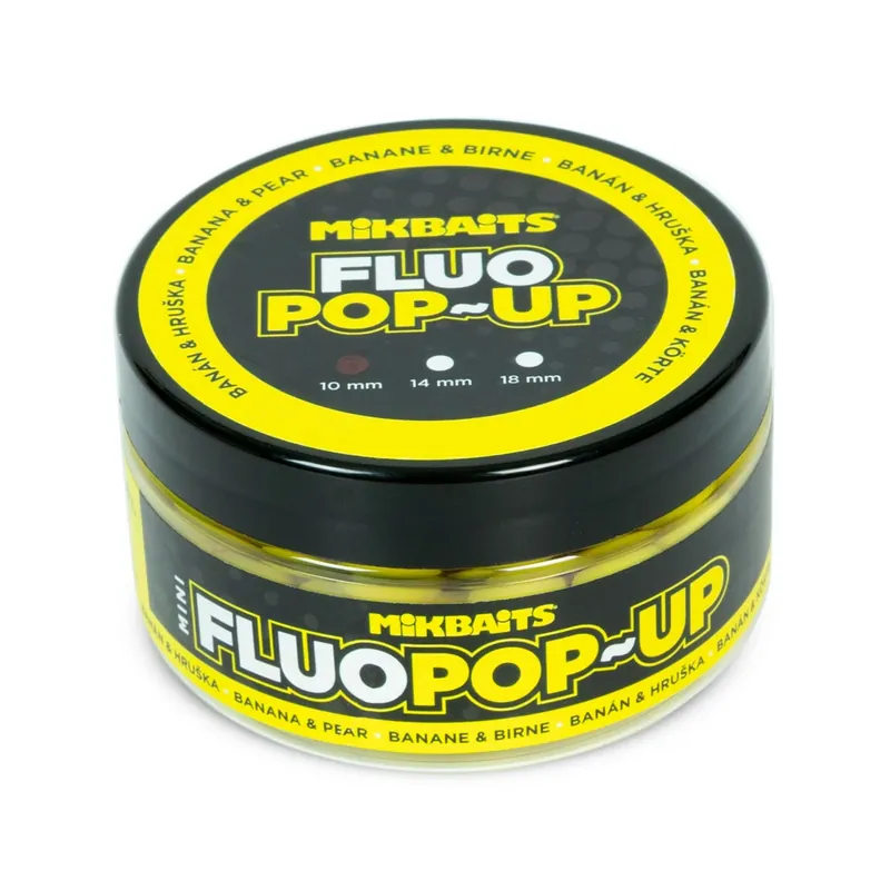 Rychlé Dodání MIKBAITS Mini Plovoucí fluo boilie 100ml - Banán Hruška 10mm