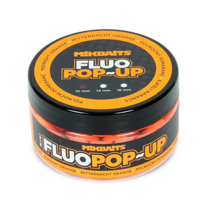 MIKBAITS Mini Plovoucí fluo boilie 100ml - Půlnoční pomeranč 10mm Originální