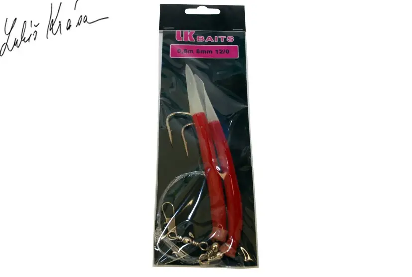 LK Baits návazec na tresky 8/0 12cm Lumino Dark Red/Tmavě červený Akce