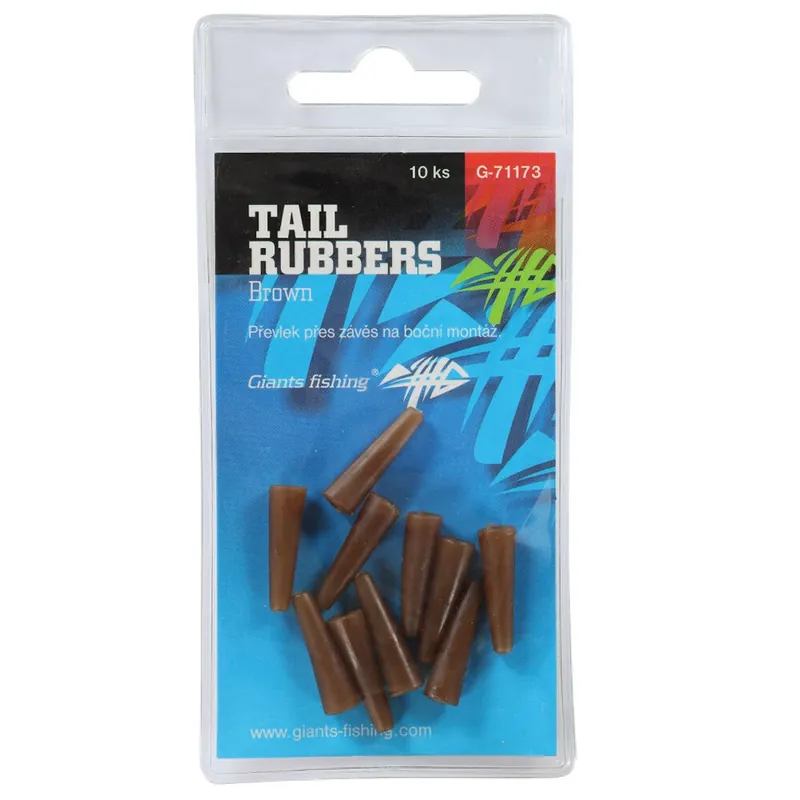 Oblíbený Giants fishing Převlek na závěsku Tail Rubbers Brown/10pc ( 20mm ) 10ks