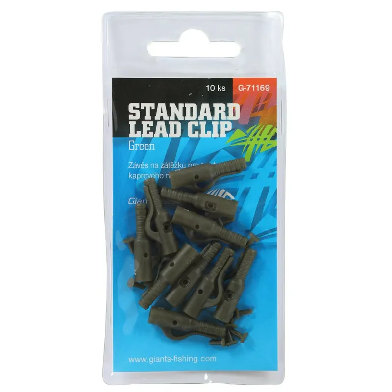 Dokud Zásoby Vydrží Giants fishing Závěs na boční olovo Standard Lead Clip Green/10ks