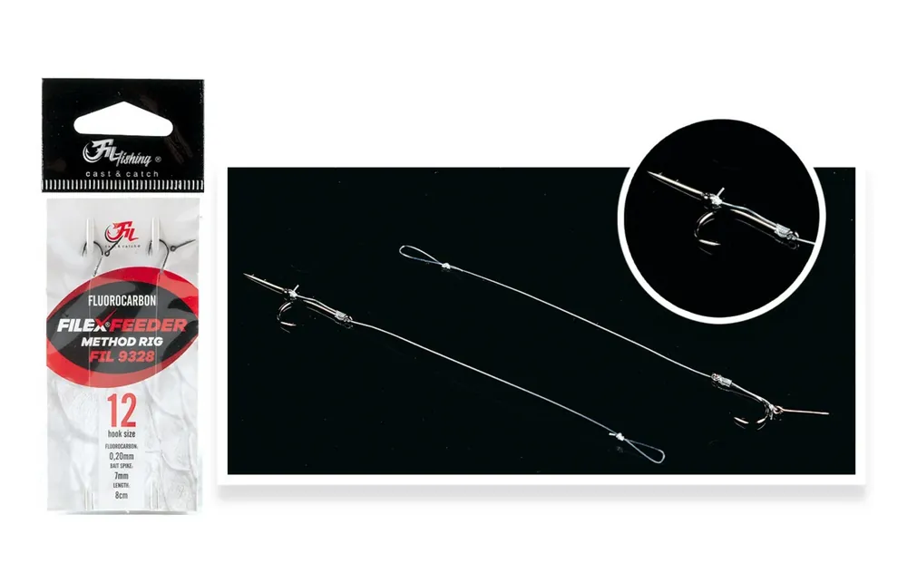 Filfishing Návazec Method Feeder Fluorocarbon Rig Novinka
