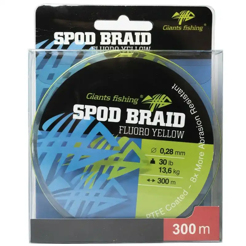 Ověřený Giants fishing Splétaná šňůra Spods Braid Fluoro Yellow 300m