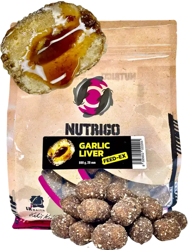 Vrácení Zdarma LK Baits Nutrigo FEED-EX Garlic Liver 800g, 20 mm