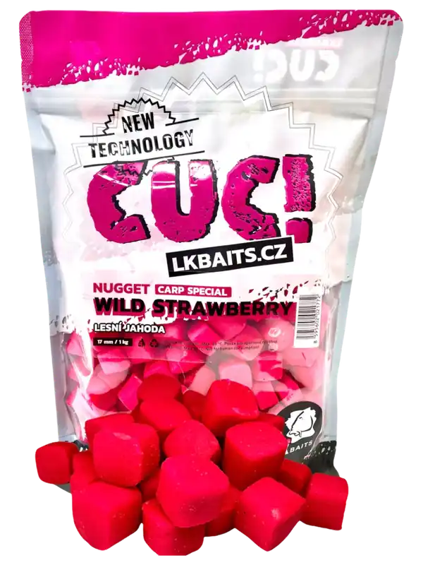 LK Baits CUC! Nugget Carp Wild Strawberry 17 mm, 1kg Vysoce Kvalitní