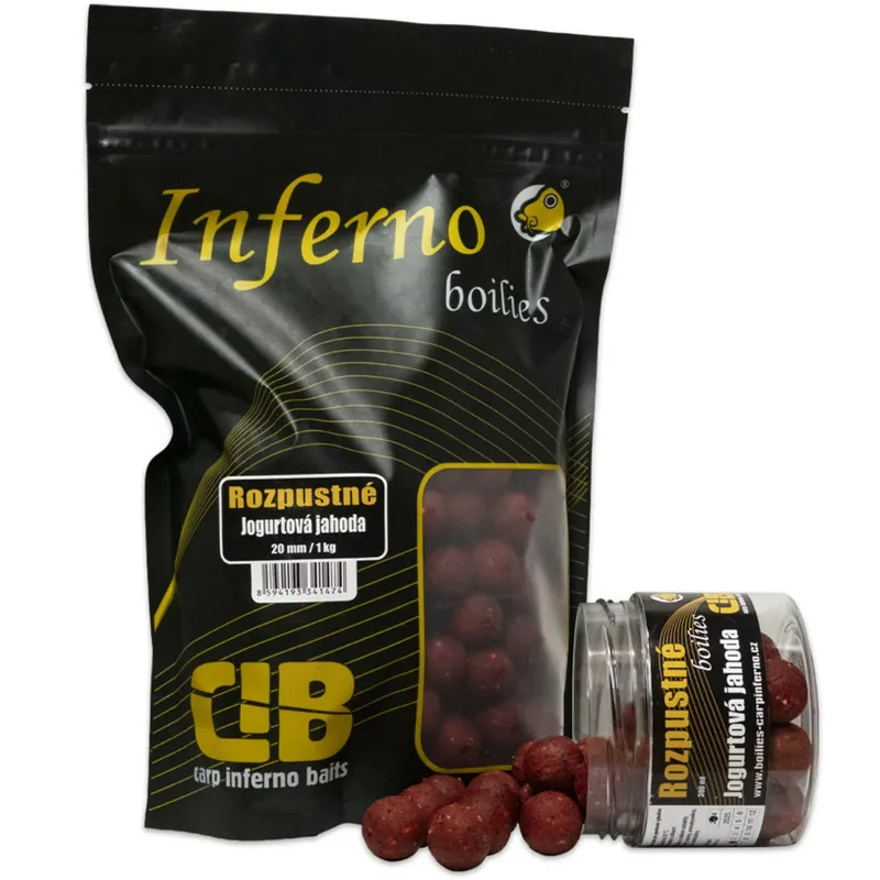 Carp Inferno Rozpustné Boilies Nutra Line Jogurtová Jahoda Hit Sezóny