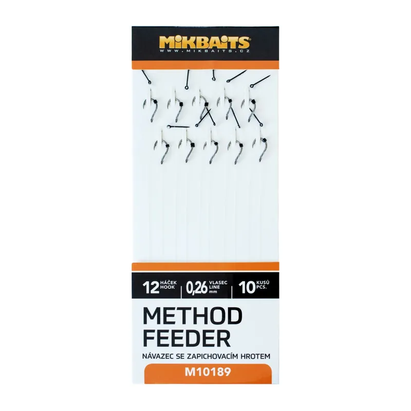 Mikbaits s.r.o. Method Feeder návazce - Návazce č.12 se zapichovacím hrotem 10ks Akce
