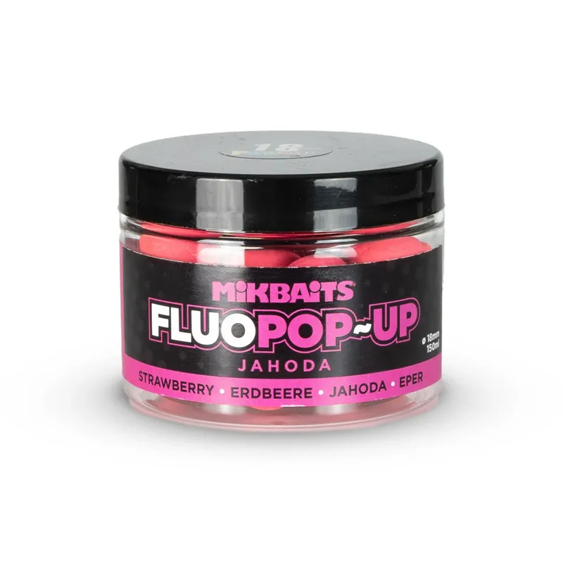 MIKBAITS Plovoucí fluo boilie 150ml - Jahoda 18mm Hit Sezóny